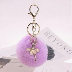 Cute Lavender Ballerina Keyring – Brand New